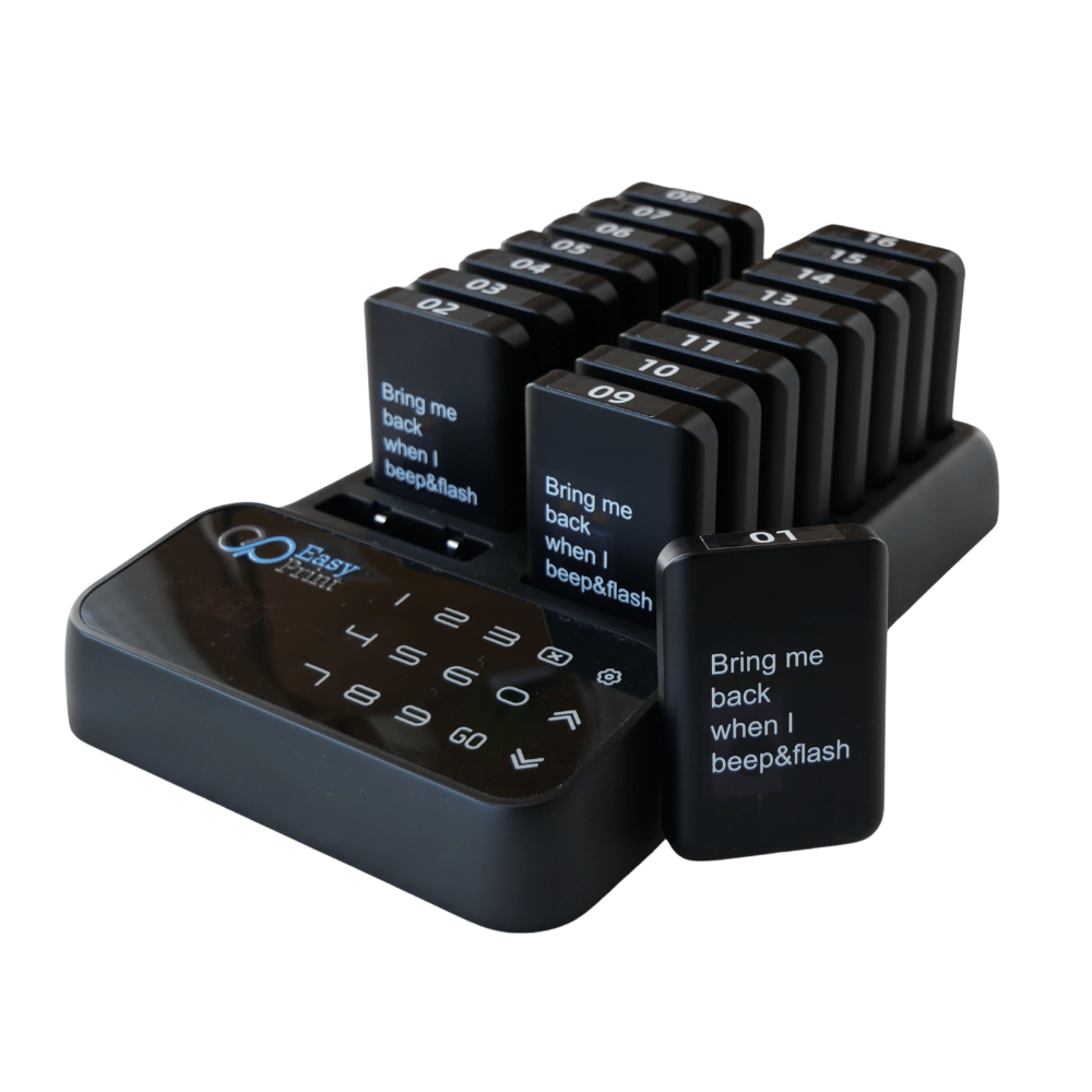 เครื่องเรียกคิวไร้สาย EASYPRINT QS-100 จำนวน 16 เพจเจอร์ สีดำ_0
